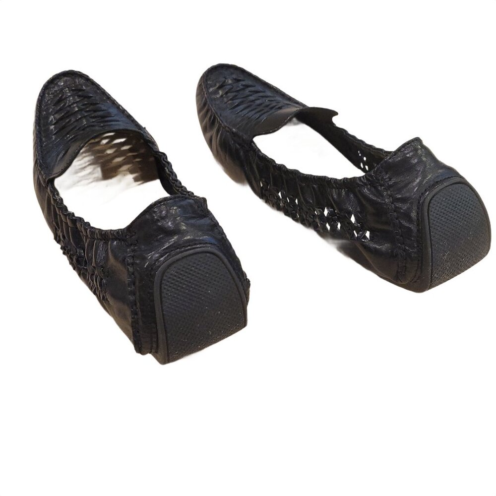 Cole Haan Women's Sadie Huarache Black Leather Flats, Size 11, New - Picture 4 of 6